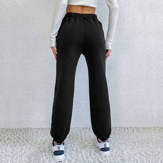 Damen Freizeithose mit buntem Schmetterlingsdruck und elastischem Bund R&B