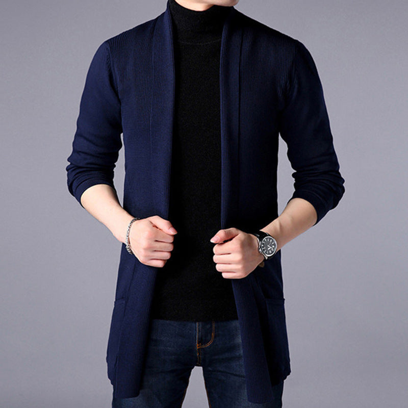 Herren Strickjacke mit offenem Schnitt und praktischem Taschen R&B