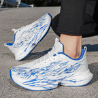 Damen Sportliche Sneaker mit stylishem Flame-Design und atmungsaktiver Mesh-Oberfläche