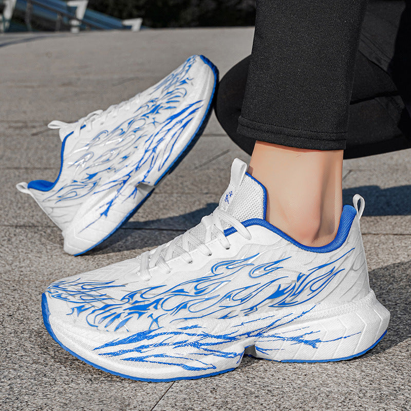 Damen Sportliche Sneaker mit stylishem Flame-Design und atmungsaktiver Mesh-Oberfläche