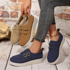 Damen Bequeme Sneakers mit doppeltem Riemendesign R&B