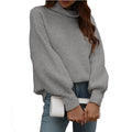 Damen Oversized Strickpullover mit hohem Kragen und Rippstruktur R&B