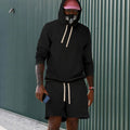 Herren Sportiv gestepptes Hoodie- und Shorts-Set