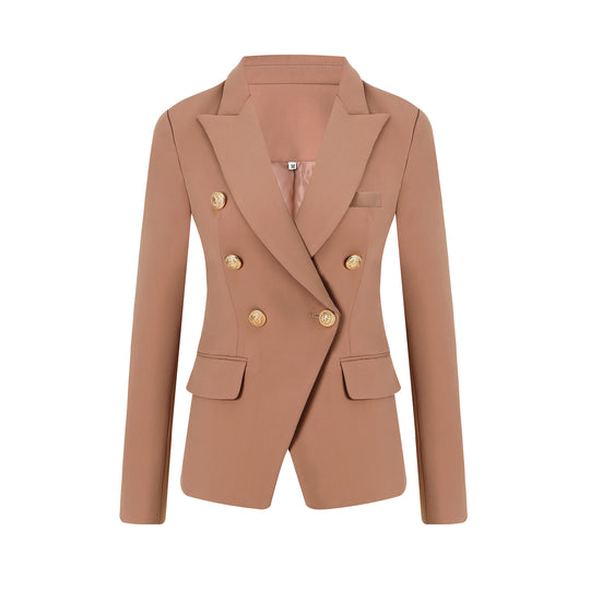 Damen Elegante Doppelreihige Blazerjacke mit goldenen Knöpfen R&B