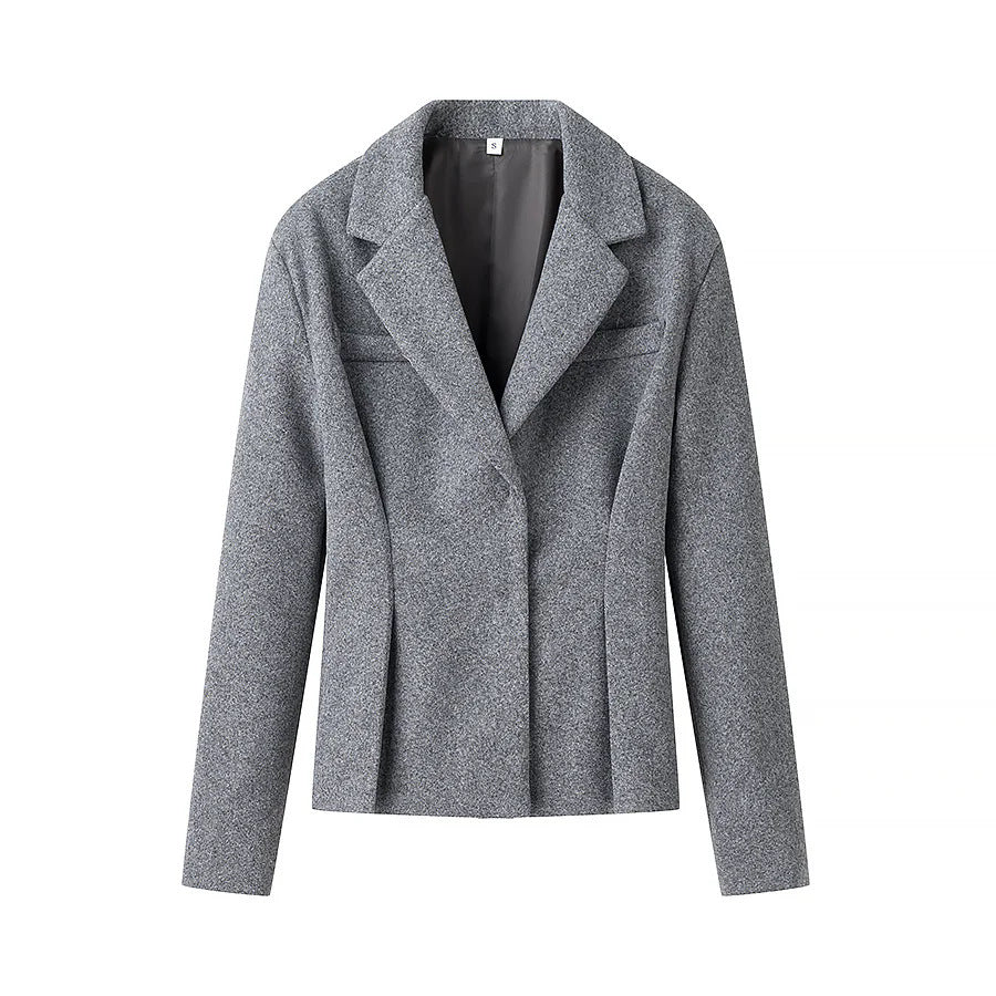 Damen elegantes Blazer- und Rock-Ensemble mit strukturiertem Design R&B