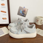 Damen Elegante Plateau-Sneaker mit strukturiertem Obermaterial