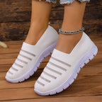 Damen Atmungsaktive Slip-On Sneakers mit elastischem Obermaterial und rutschfester Sohle R&B