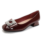 Damen Elegante Ballerinas mit funkelnder Schmuckschnalle