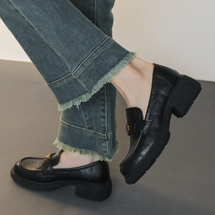 Damen Komfortable Mokassin-Lauflernschuhe mit modischer Schnallen-Applikation R&B
