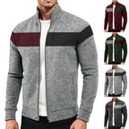 Herren Sportjacke mit kontrastierenden Farben und hohem Stehkragen