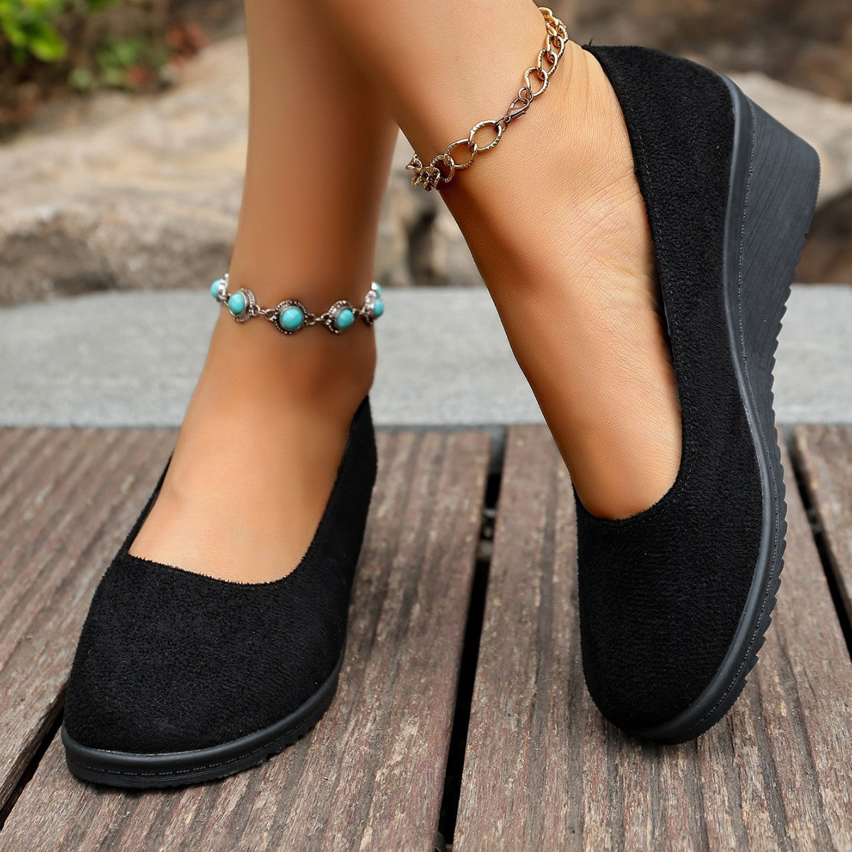 Damen Wedge-Ballerinas mit komfortabler Fußbettung und elegantem Design R&B