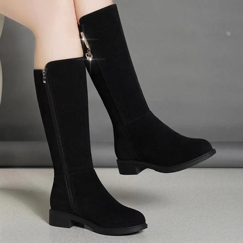 Damen Hochwertige Stiefel mit seitlichem Reißverschluss und modischem Detail R&B