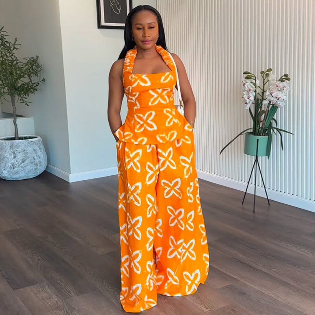 Damen Maxikleid mit breitem Trager und praktischen Seitentaschen R&B