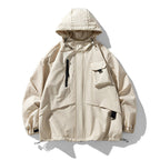Herren technische Outdoor-Jacke mit multifunktionalen Taschen und verstellbarer Kapuze R&B