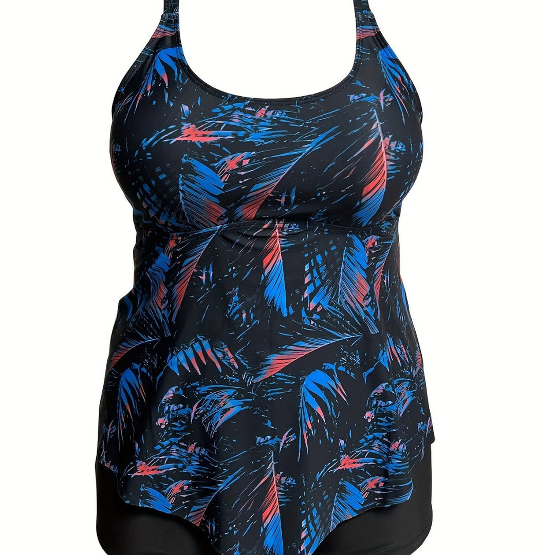 Damen Tankini-Oberteil mit fließendem Schnitt und hochwertigem floralem Design R&B