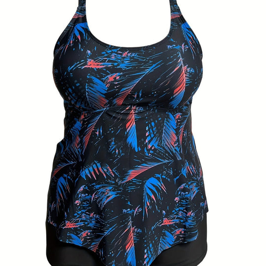 Damen Tankini-Oberteil mit fließendem Schnitt und hochwertigem floralem Design R&B
