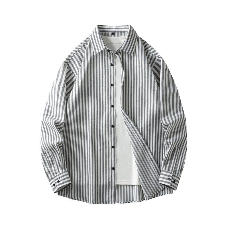 Herren Langarmhemd mit elegantem Streifenmuster und bequemen Passform