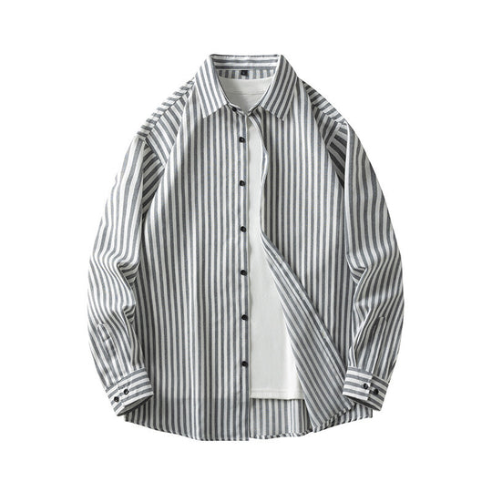 Herren Langarmhemd mit elegantem Streifenmuster und bequemen Passform R&B