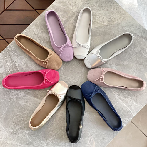 Damen Flache Ballerinas mit zierlichem Schleifenakzent R&B