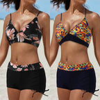 Damen Bikini-Set mit modischem Oberteil und hoch geschnittenen Shorts R&B