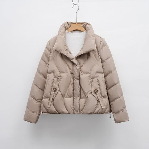 Damen gesteppte Winterjacke mit hochschließendem Kragen R&B