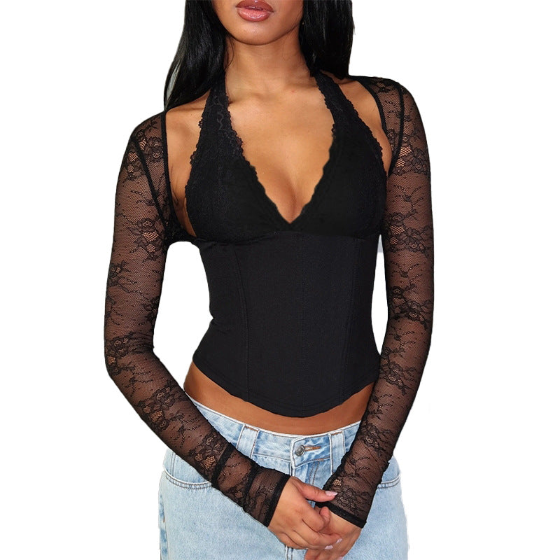 Damen Spitzen-Bodysuit mit figurformendem Design R&B