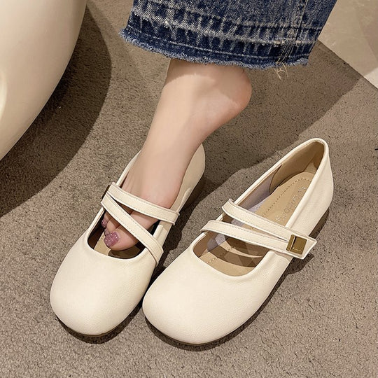Damen Ballerinas mit verstellbarem Riemen und Komfortsohle R&B