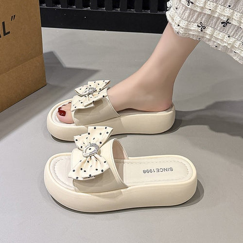 Damen elegante Plateau-Sandalen mit Schleifenverzierung R&B