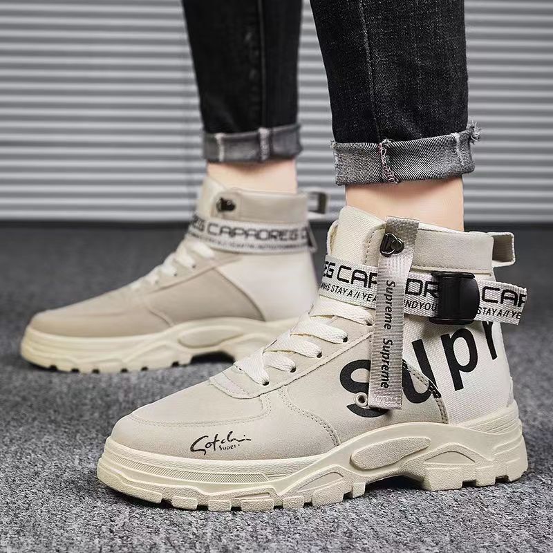 Damen Trendige High-Top Sneakers mit verstellbarem Knöchelriemen R&B