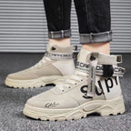 Damen Trendige High-Top Sneakers mit verstellbarem Knöchelriemen R&B