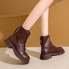 Damen Leder Combat Boots mit robustem Profil und modischem Design R&B