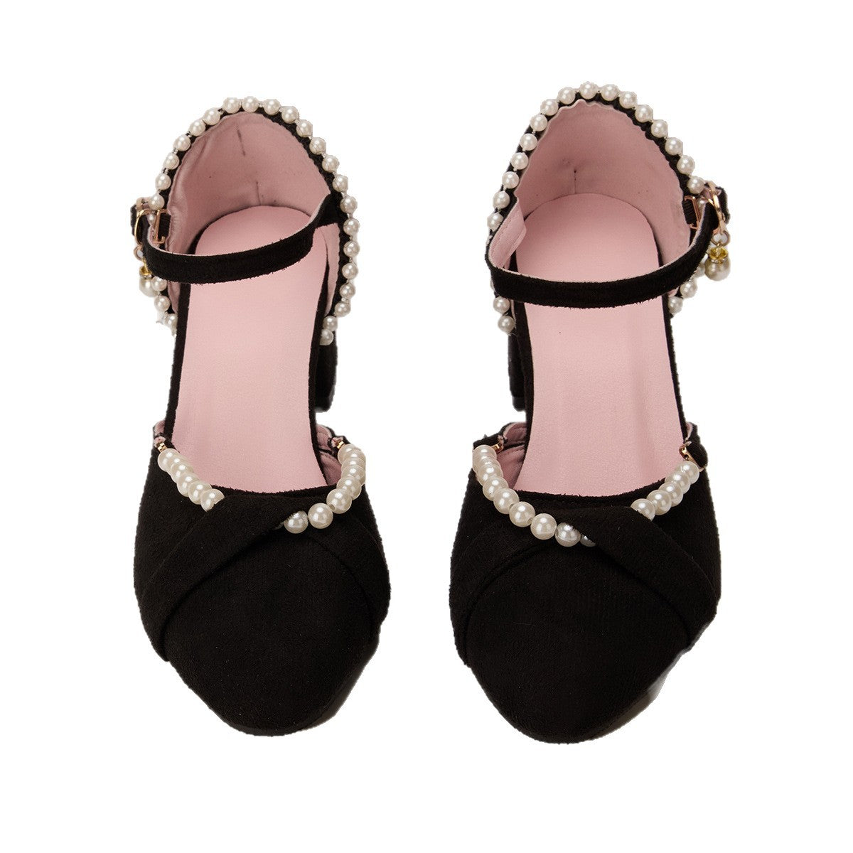 Damen Elegante Absatzsandalen mit zarter Perlenverzierung und komfortablem Blockabsatz R&B