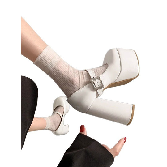 Damen Plattform Pumps mit eleganter Schnalle R&B