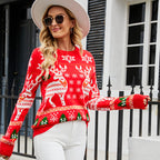 Damen Weihnachtspullover mit festlichem Rentierdesign und kuscheligem Material R&B