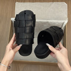 Damen modische Slipper mit geflochtenem Design und rutschfester Sohle R&B