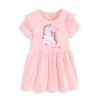 Mädchen Tüllkleid mit niedlichem Einhornmotiv R&B