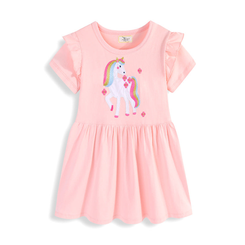 Mädchen Tüllkleid mit niedlichem Einhornmotiv R&B
