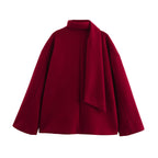 Damen Übergangsjacke mit innovativem asymmetrischem Design und stilvollem Kragen R&B