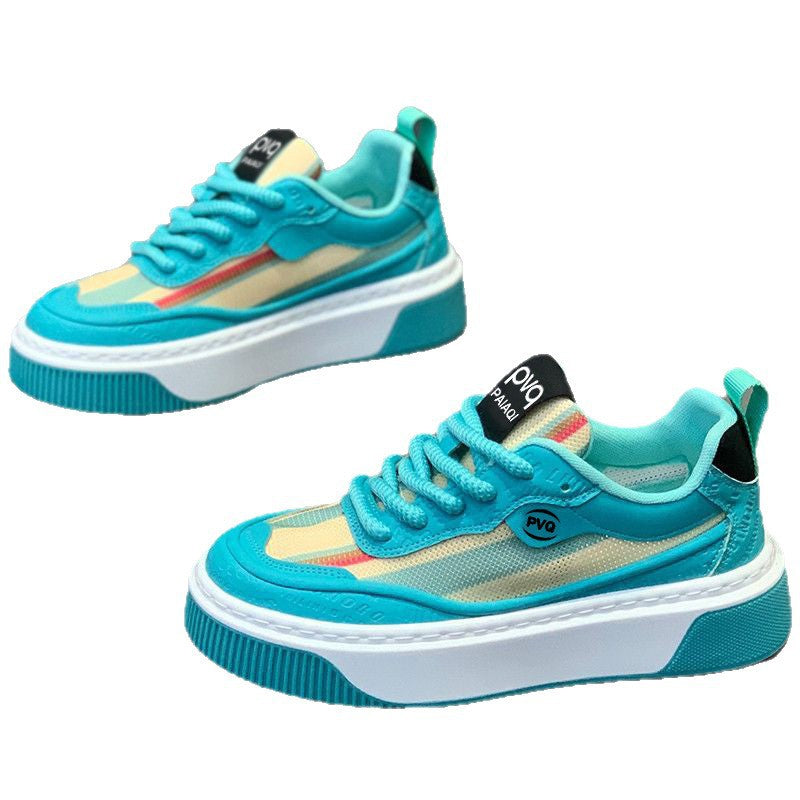 Damen trendige Plateau-Sneaker mit atmungsaktivem Obermaterial und rutschfester Sohle R&B