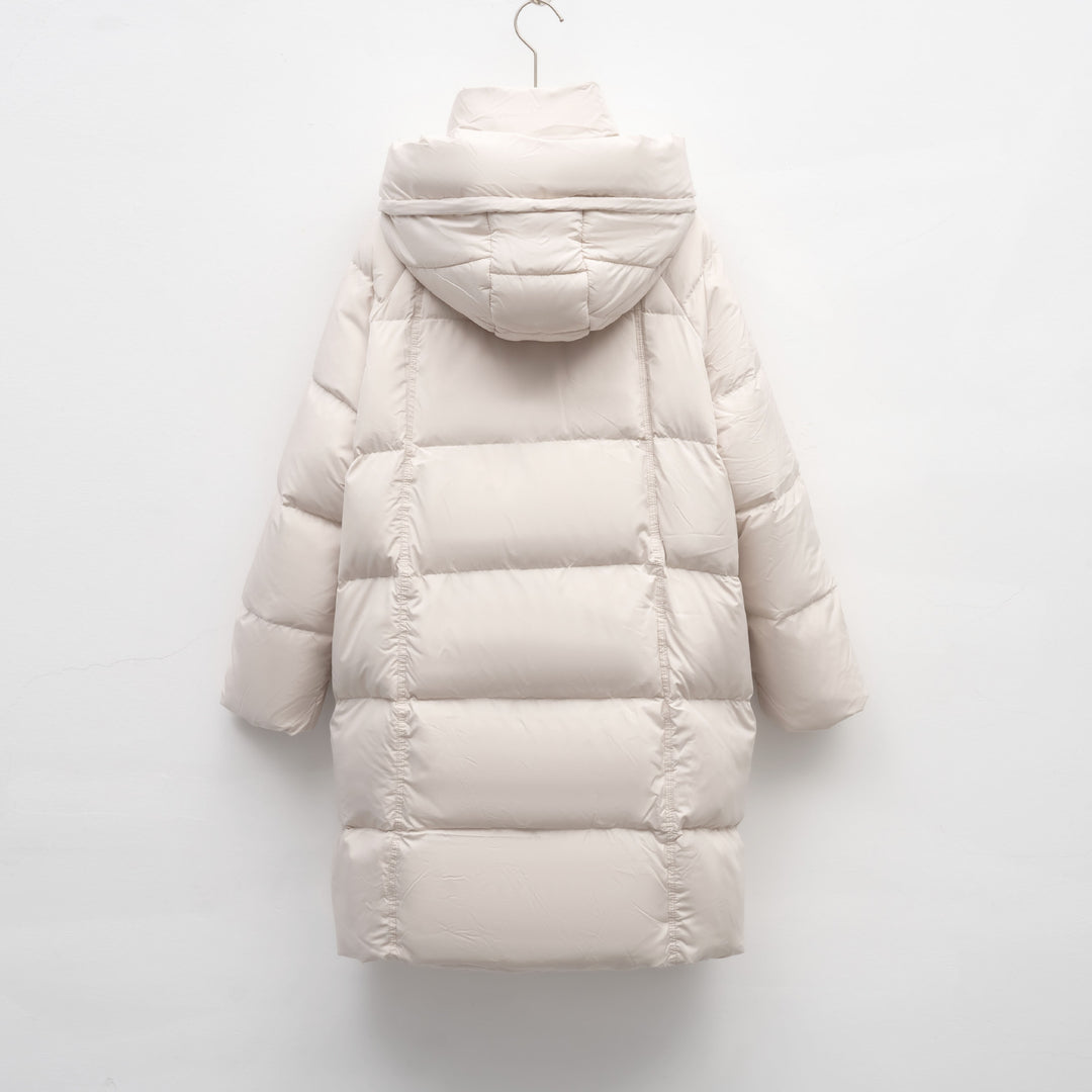Damen isolierte Winterjacke mit großem Kapuzenkragen und funktionalen Taschen R&B
