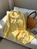 Damen lässiges Kurzarmhemd und Shorts Set R&B