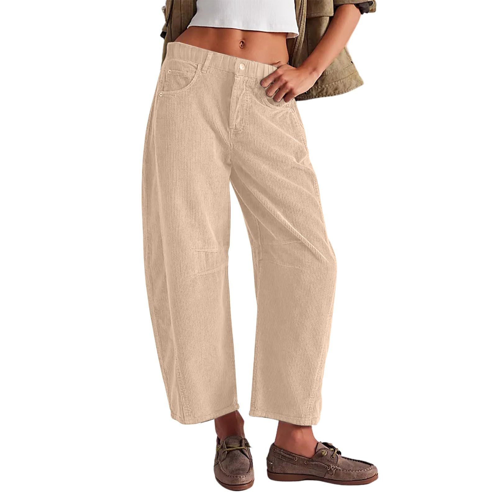 Damen Bequeme und stylische Palazzo-Hosen mit seitlichen Taschen R&B
