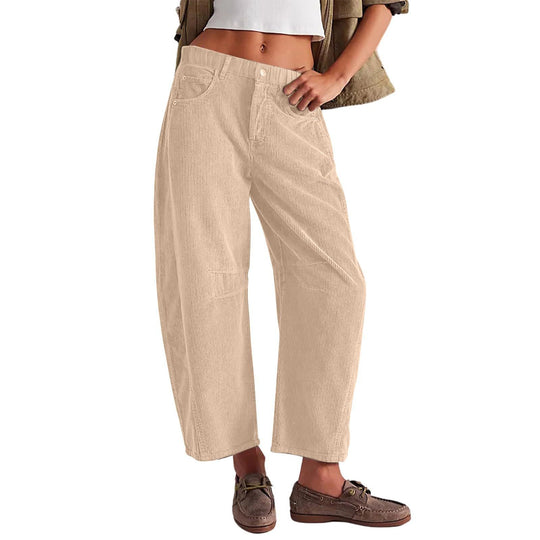 Damen Bequeme und stylische Palazzo-Hosen mit seitlichen Taschen R&B