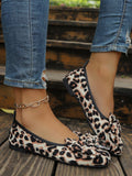 Damen Ballerinas mit modischem Leopardenmuster und verspieltem Schleifendetail R&B