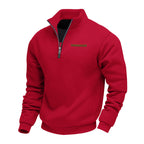 Herren nan Halbzip-Sweatshirt aus schwerem Fleece mit Stehkragen und verdeckter Brusttasche R&B