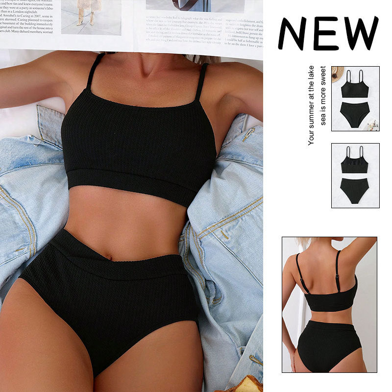 Damen Hochtailliertes Bikinitop mit integriertem Bustier