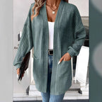 Damen lässige Strickjacke mit Taschen R&B