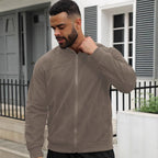 Herren nan Wildleder-Blousonjacke im Bomberstil mit elastischen Rippbündchen R&B