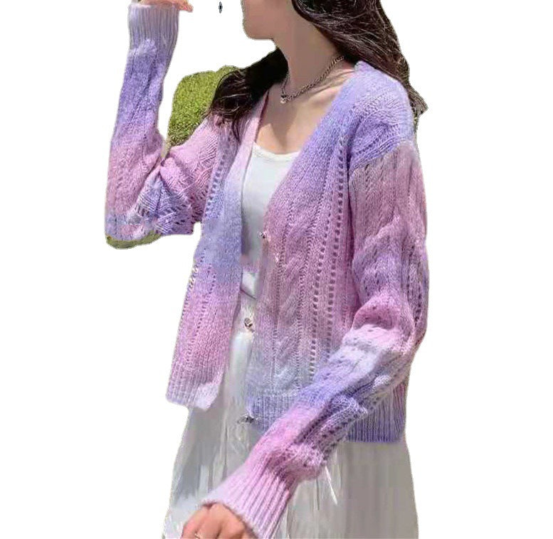 Damen kuschelige Strickjacke mit voluminösen Ärmeln und einzigartigem Zopfmuster R&B