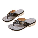 Damen Komfortable Flip-Flops mit dekorativem Schmuckelement R&B